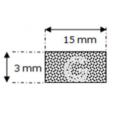 Rectangular sponge rubber cord | 3 x 15 mm| roll 100 meter